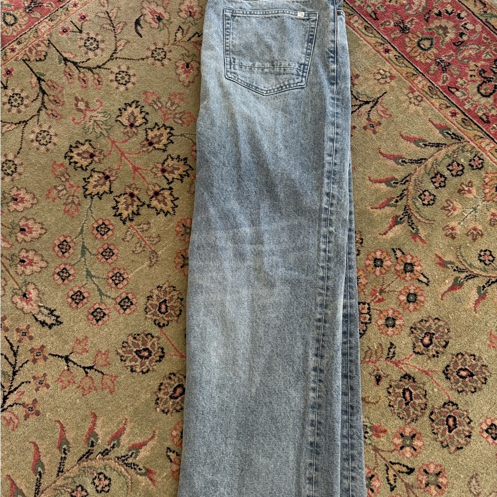 PacSun Light Blue Denim Jeans, red marker marks from art class as shown